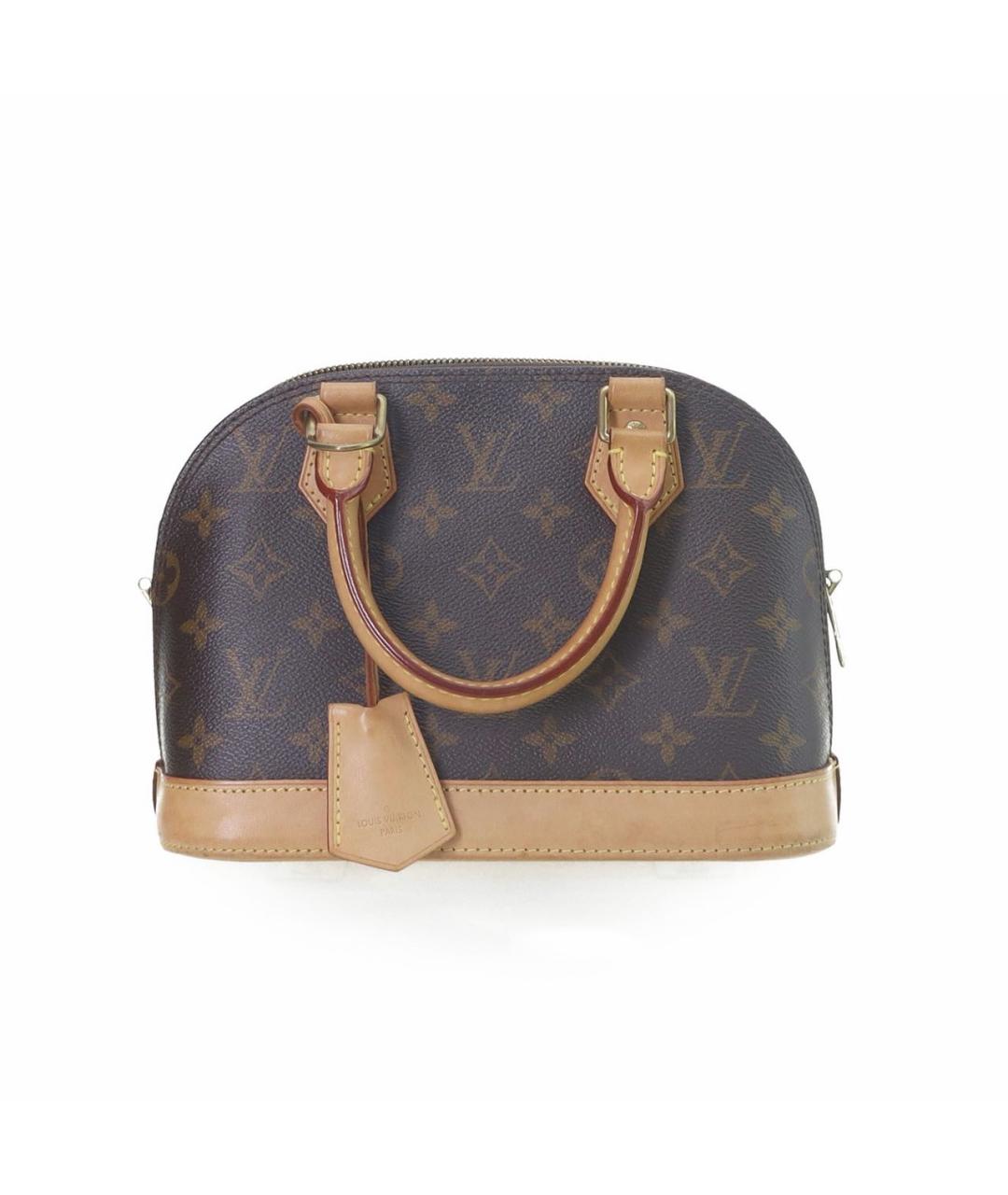 LOUIS VUITTON Коричневая кожаная сумка с короткими ручками, фото 9