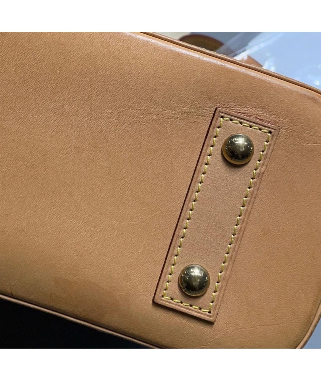 LOUIS VUITTON Коричневая кожаная сумка с короткими ручками, фото 8
