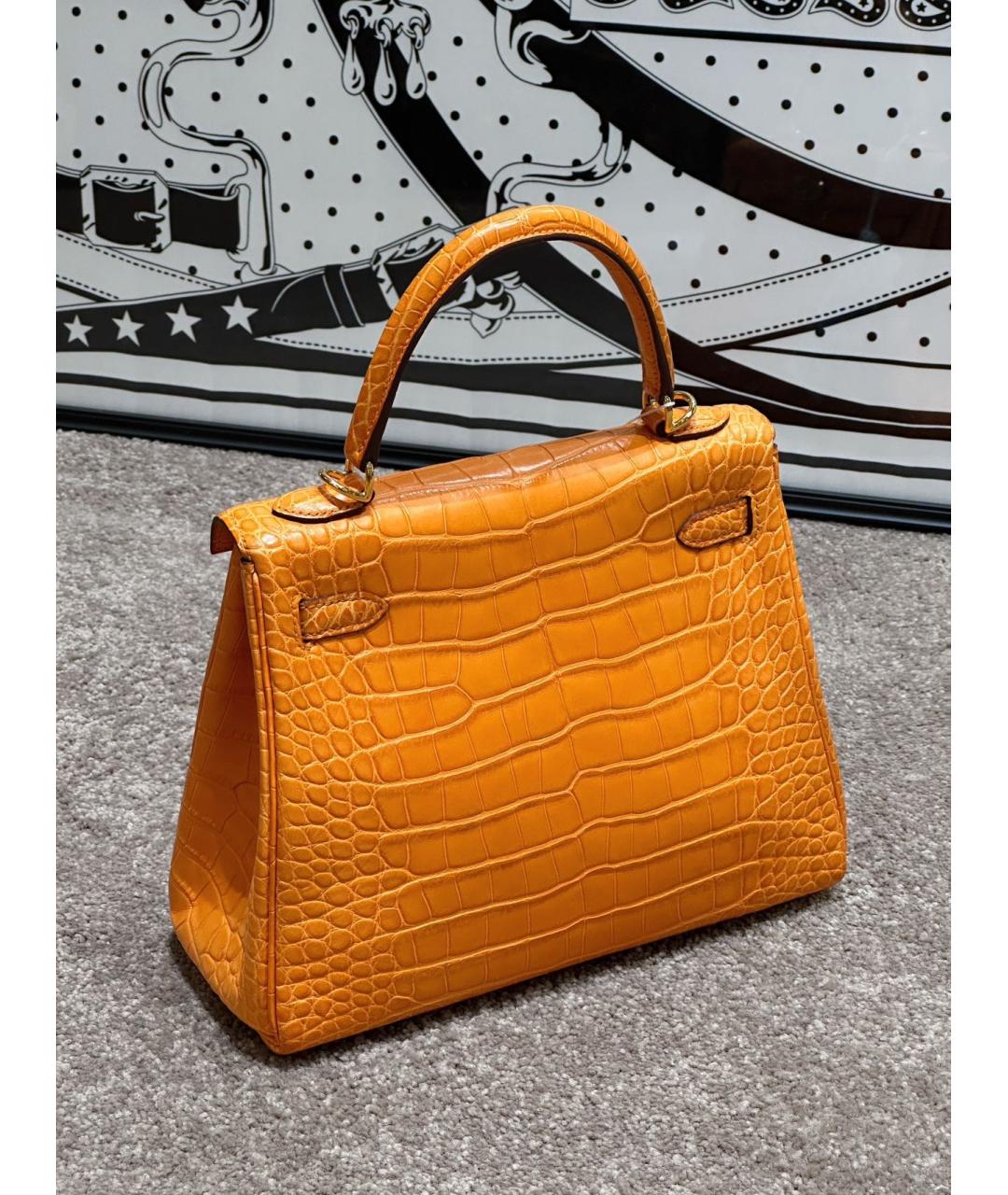 HERMES Желтая кожаная сумка тоут, фото 2