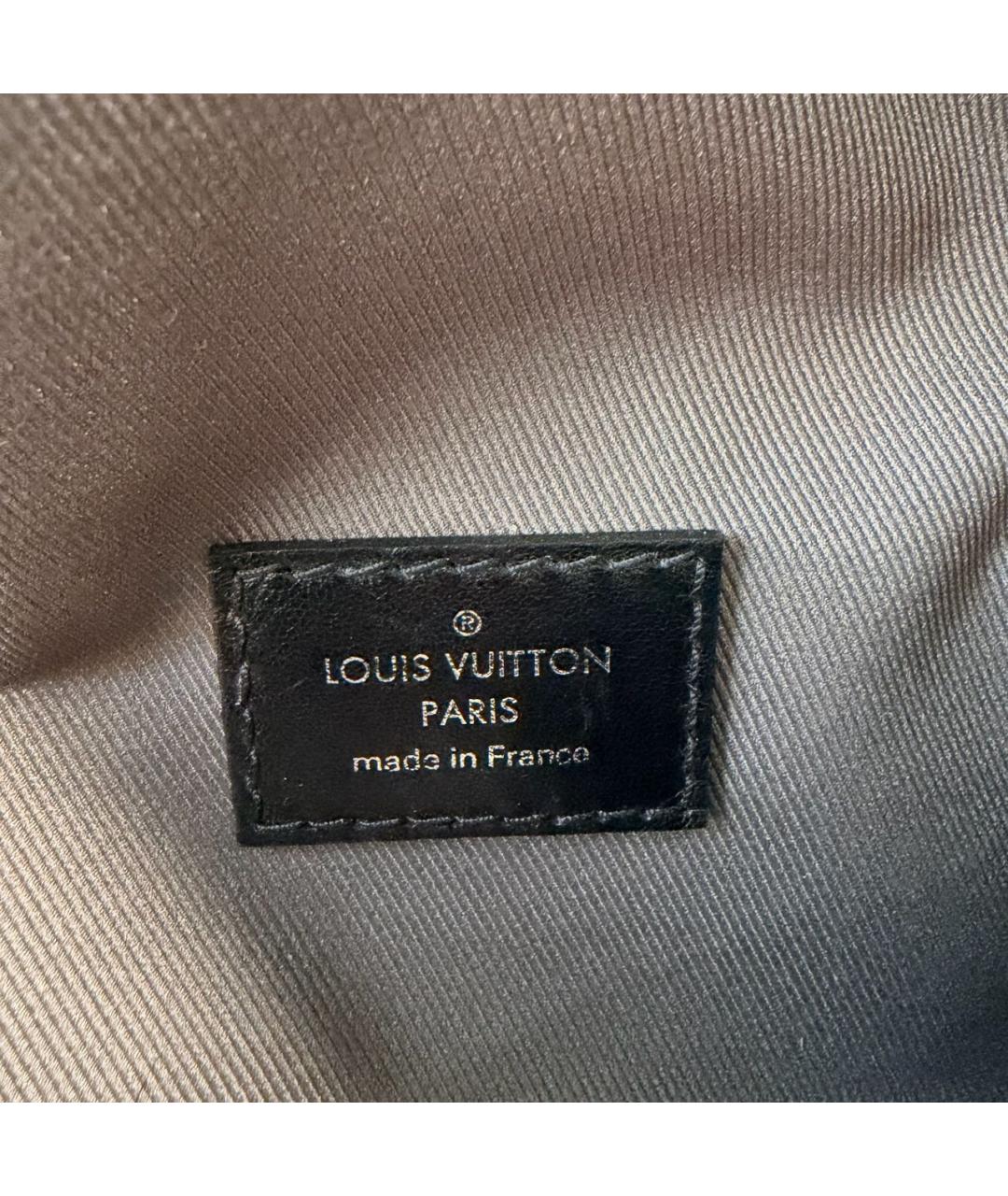 LOUIS VUITTON Антрацитовая кожаная поясная сумка, фото 8
