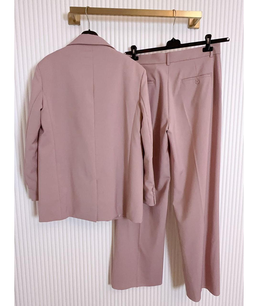 WEEKEND MAX MARA Розовый шерстяной костюм с брюками, фото 4