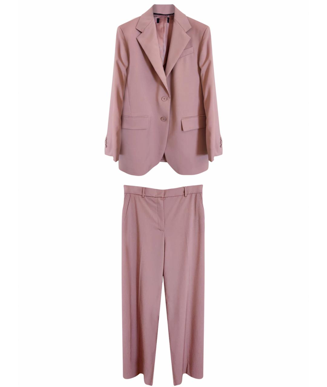 WEEKEND MAX MARA Розовый шерстяной костюм с брюками, фото 1