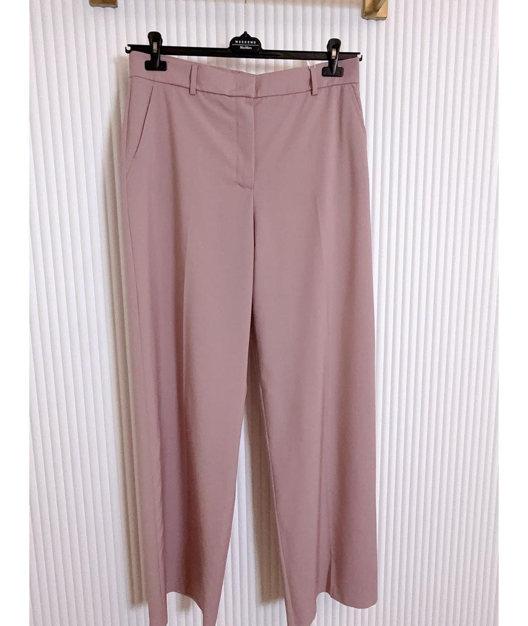 WEEKEND MAX MARA Розовый шерстяной костюм с брюками, фото 2