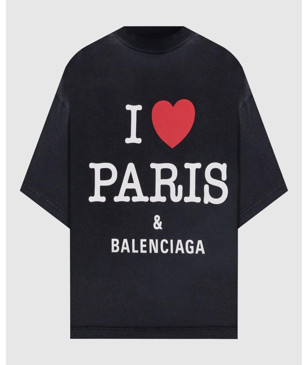 BALENCIAGA Черная хлопковая футболка, фото 6