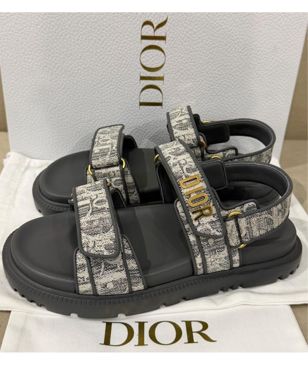 CHRISTIAN DIOR Серые сандалии, фото 6
