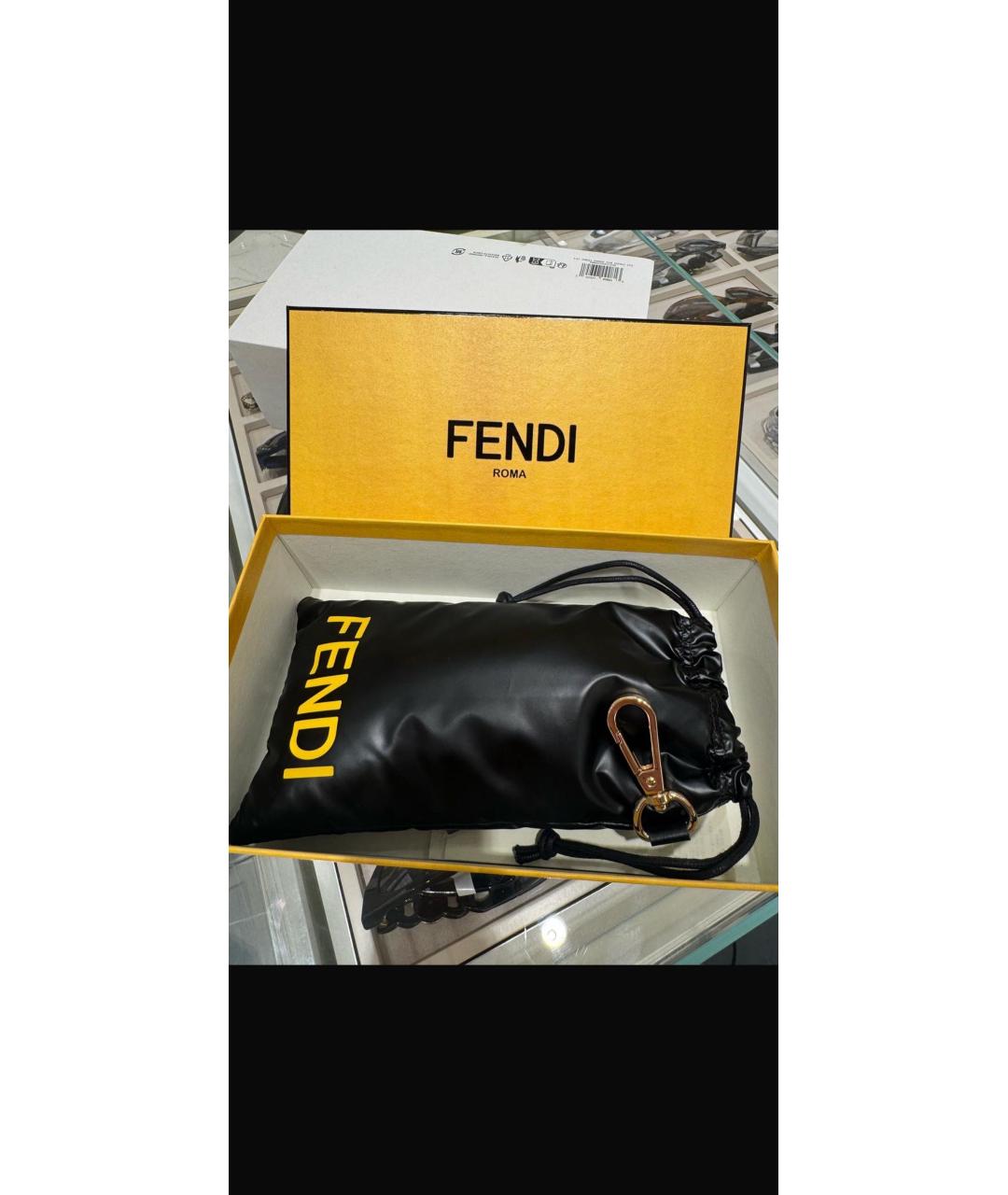 FENDI Бежевые металлические солнцезащитные очки, фото 2