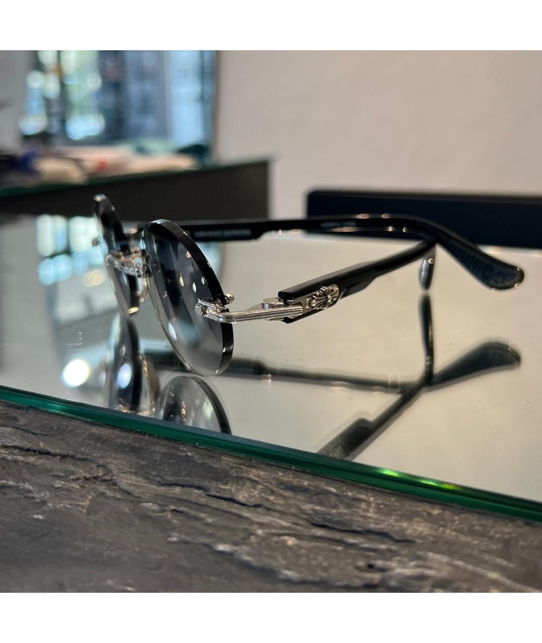 CHROME HEARTS Черные металлические солнцезащитные очки, фото 2