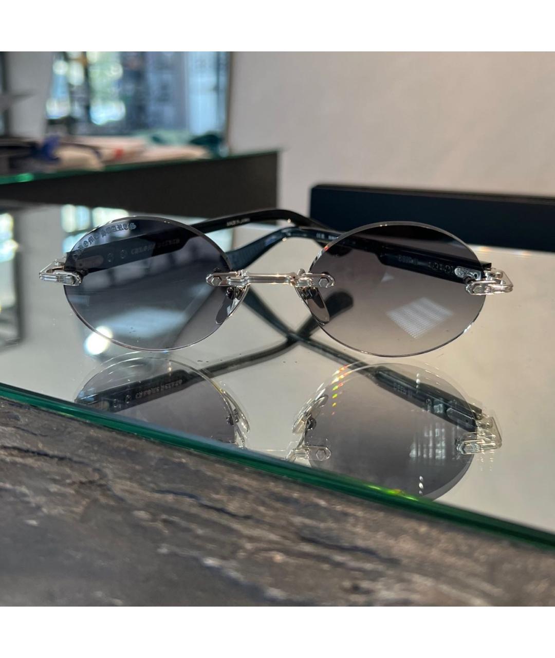 CHROME HEARTS Черные металлические солнцезащитные очки, фото 3
