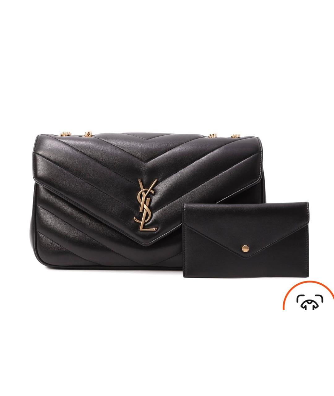 SAINT LAURENT Черная кожаная сумка с короткими ручками, фото 5