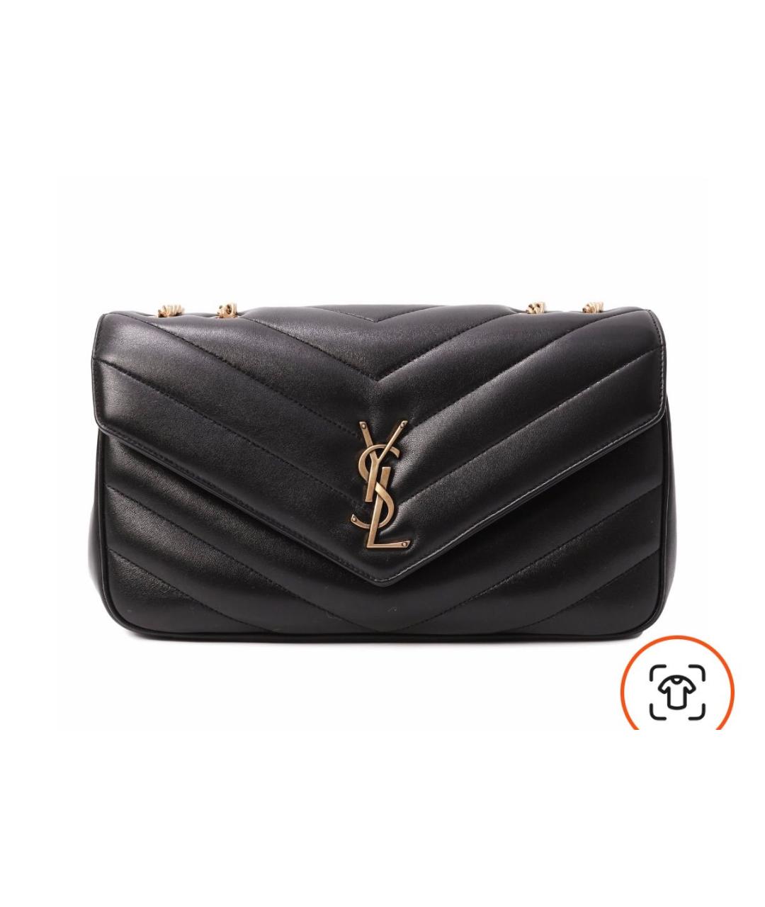 SAINT LAURENT Черная кожаная сумка с короткими ручками, фото 8