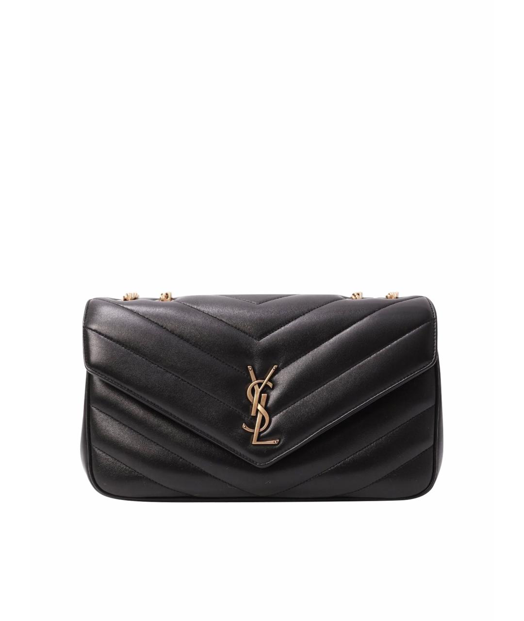 SAINT LAURENT Черная кожаная сумка с короткими ручками, фото 1
