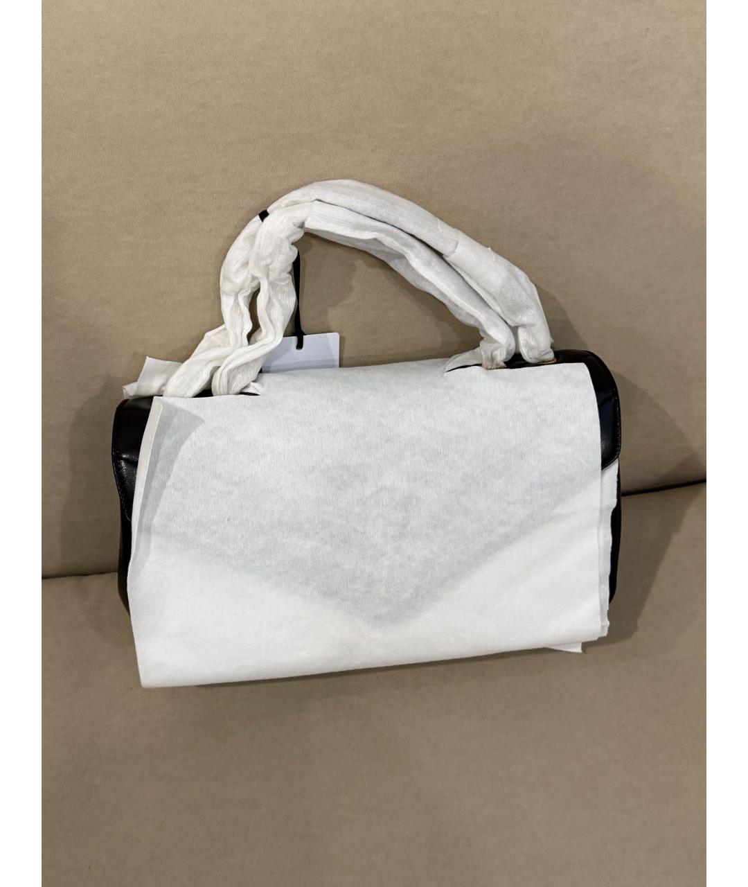 SAINT LAURENT Черная кожаная сумка с короткими ручками, фото 7