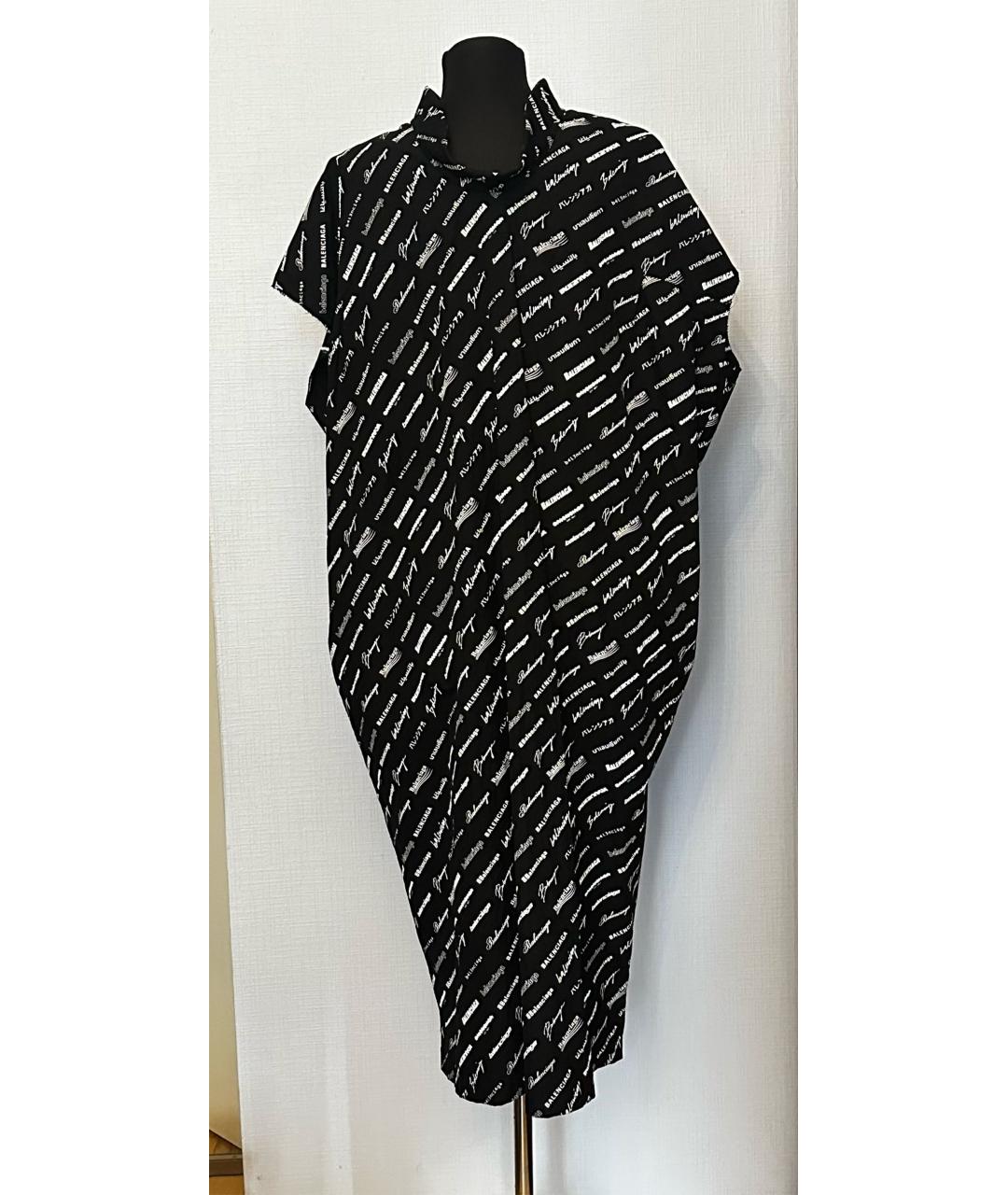 BALENCIAGA Черное хлопковое повседневное платье, фото 2