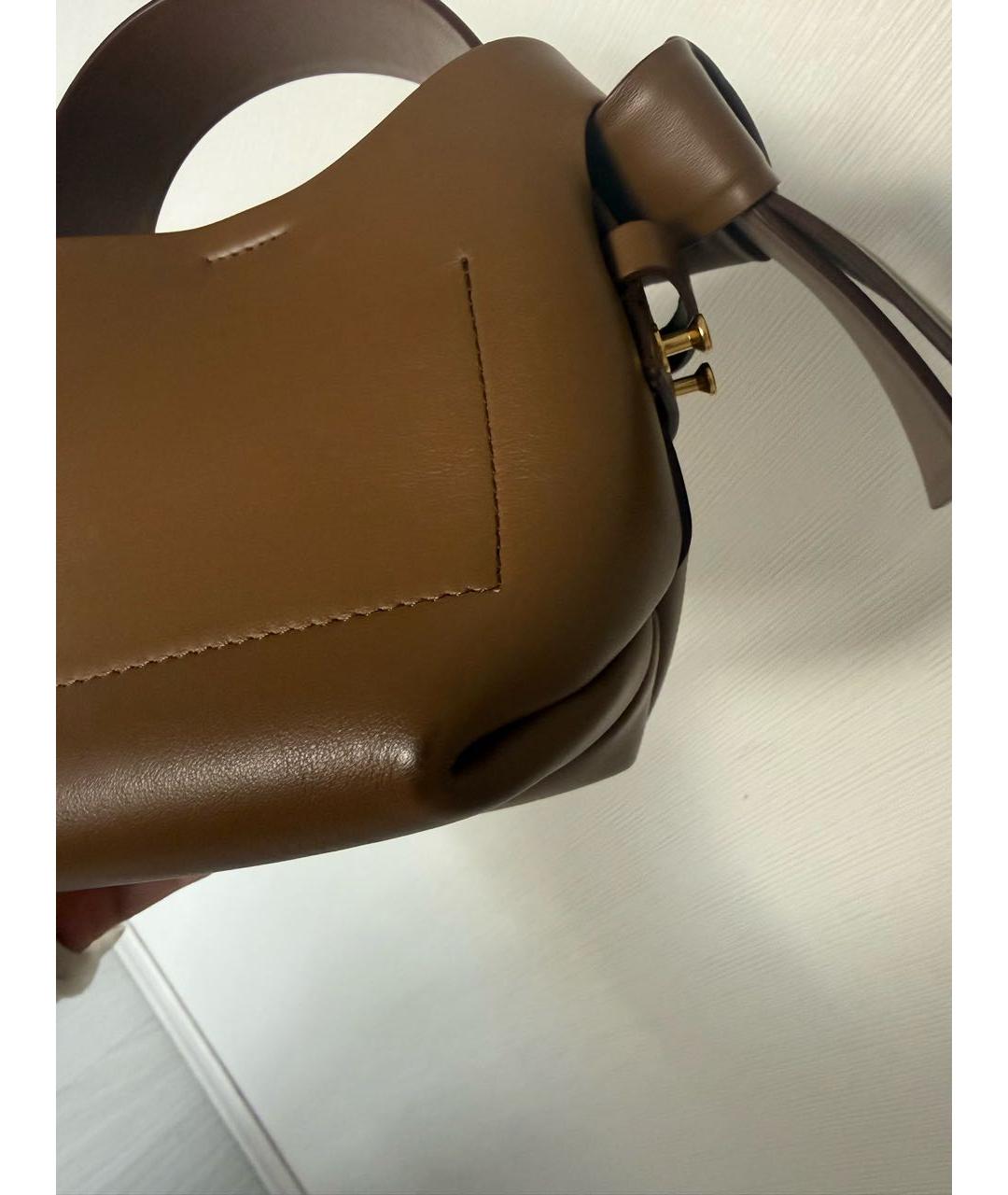 ACNE STUDIOS Коричневая кожаная сумка через плечо, фото 6