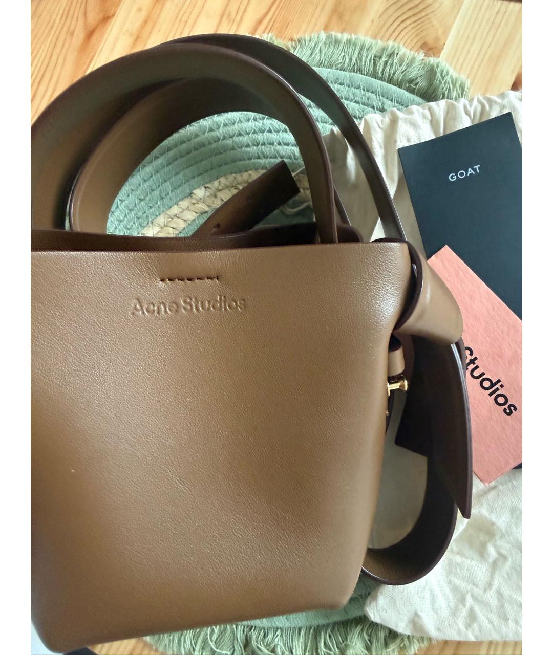 ACNE STUDIOS Коричневая кожаная сумка через плечо, фото 4