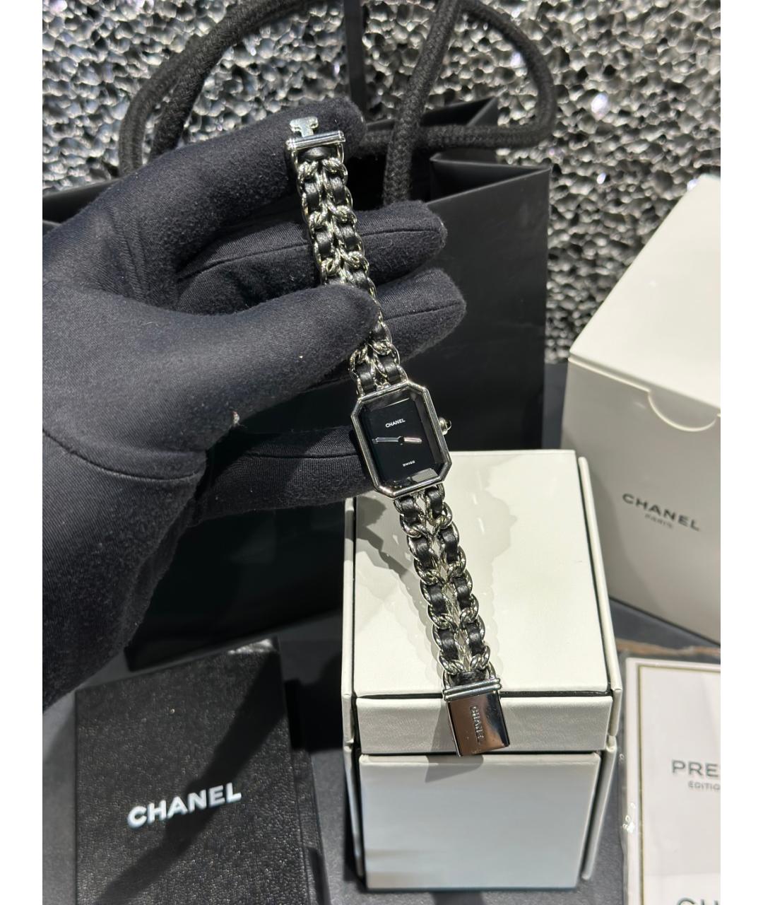 CHANEL Черные металлические часы, фото 6
