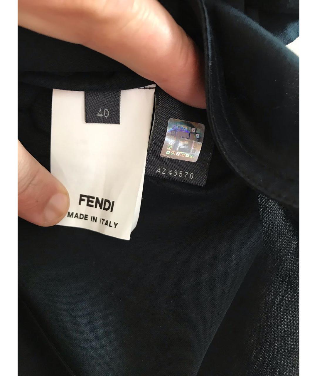 FENDI Черная хлопковая блузы, фото 3