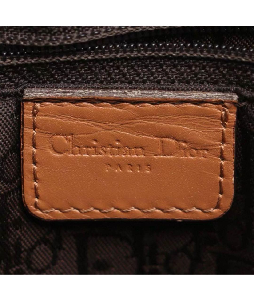 CHRISTIAN DIOR Коричневая кожаная сумка тоут, фото 5