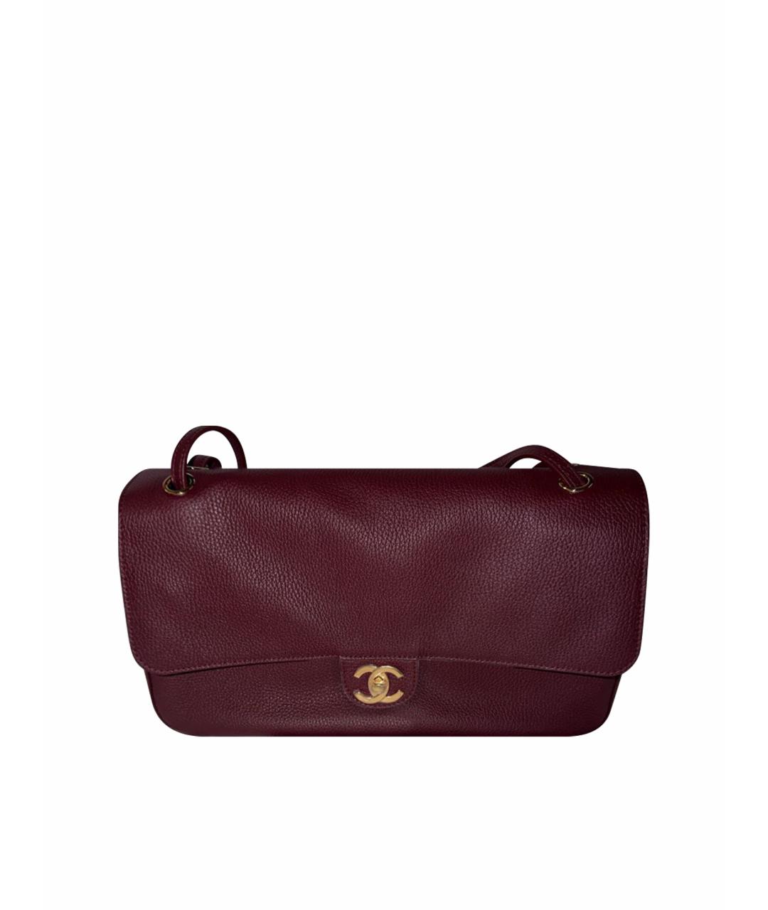 CHANEL Бордовая кожаная сумка тоут, фото 5
