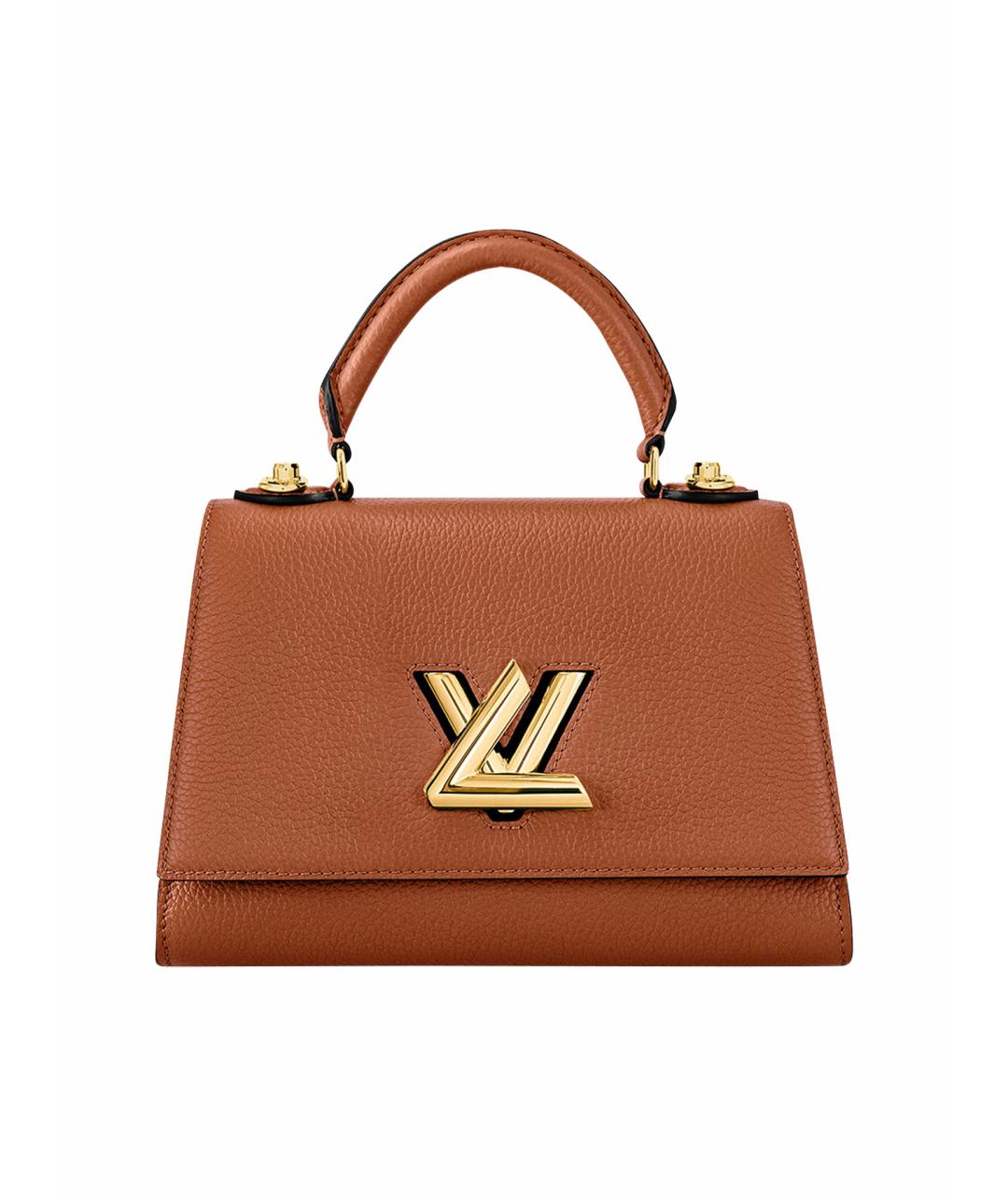LOUIS VUITTON Коричневая кожаная сумка с короткими ручками, фото 1