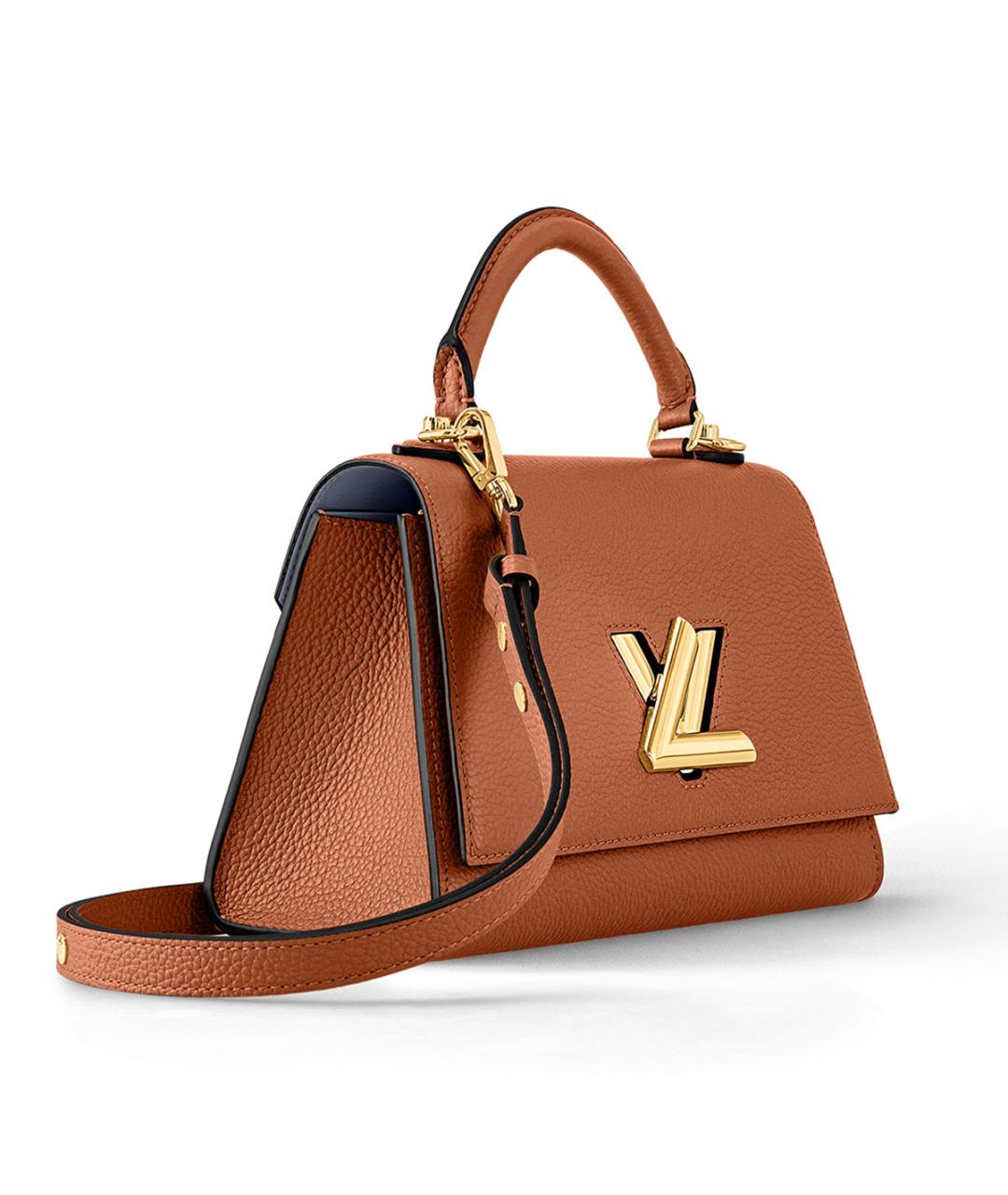 LOUIS VUITTON Коричневая кожаная сумка с короткими ручками, фото 2