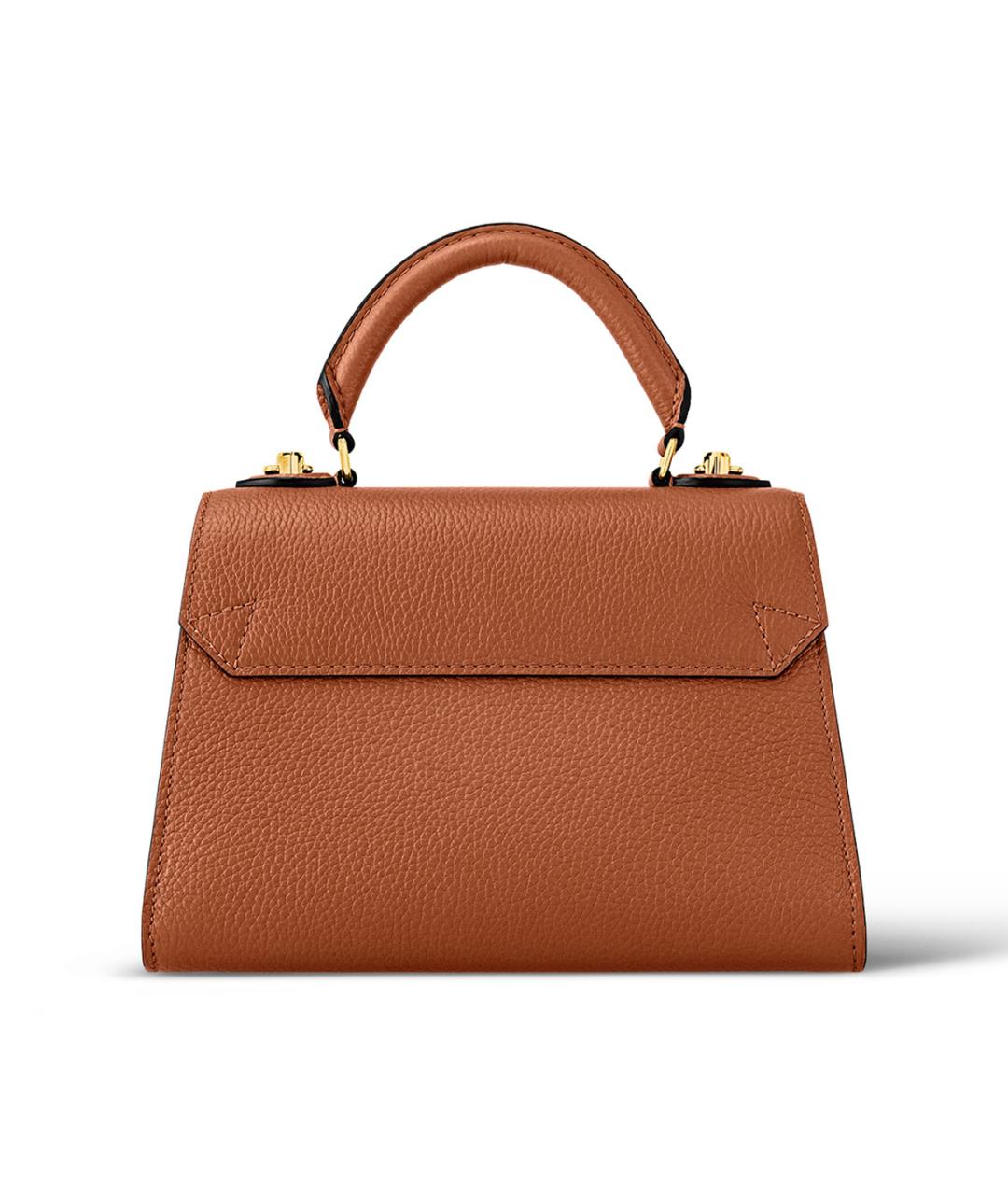 LOUIS VUITTON Коричневая кожаная сумка с короткими ручками, фото 3