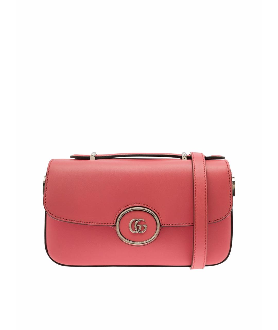 GUCCI Коралловая кожаная сумка через плечо, фото 1