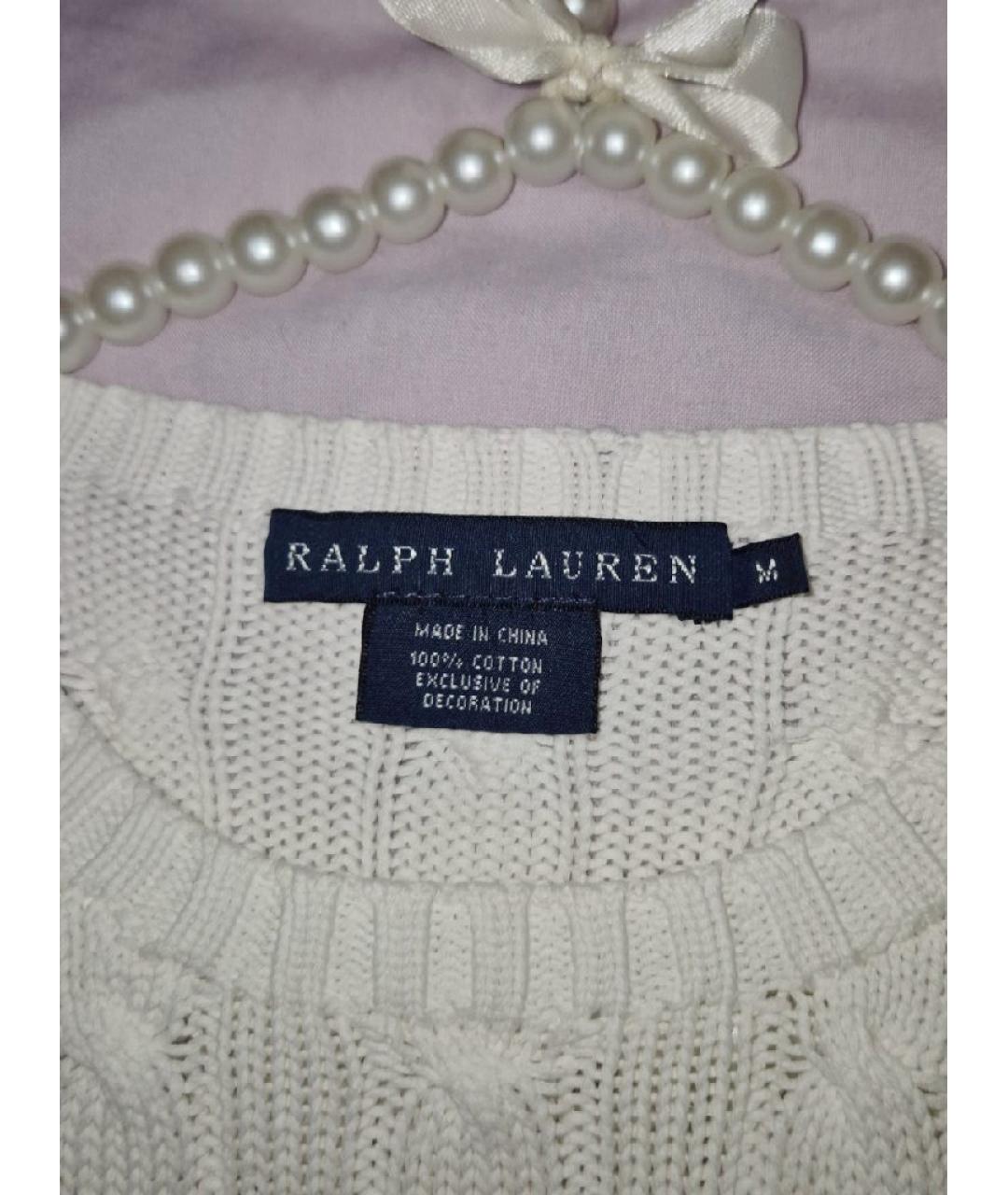 RALPH LAUREN Белый хлопковый джемпер / свитер, фото 6
