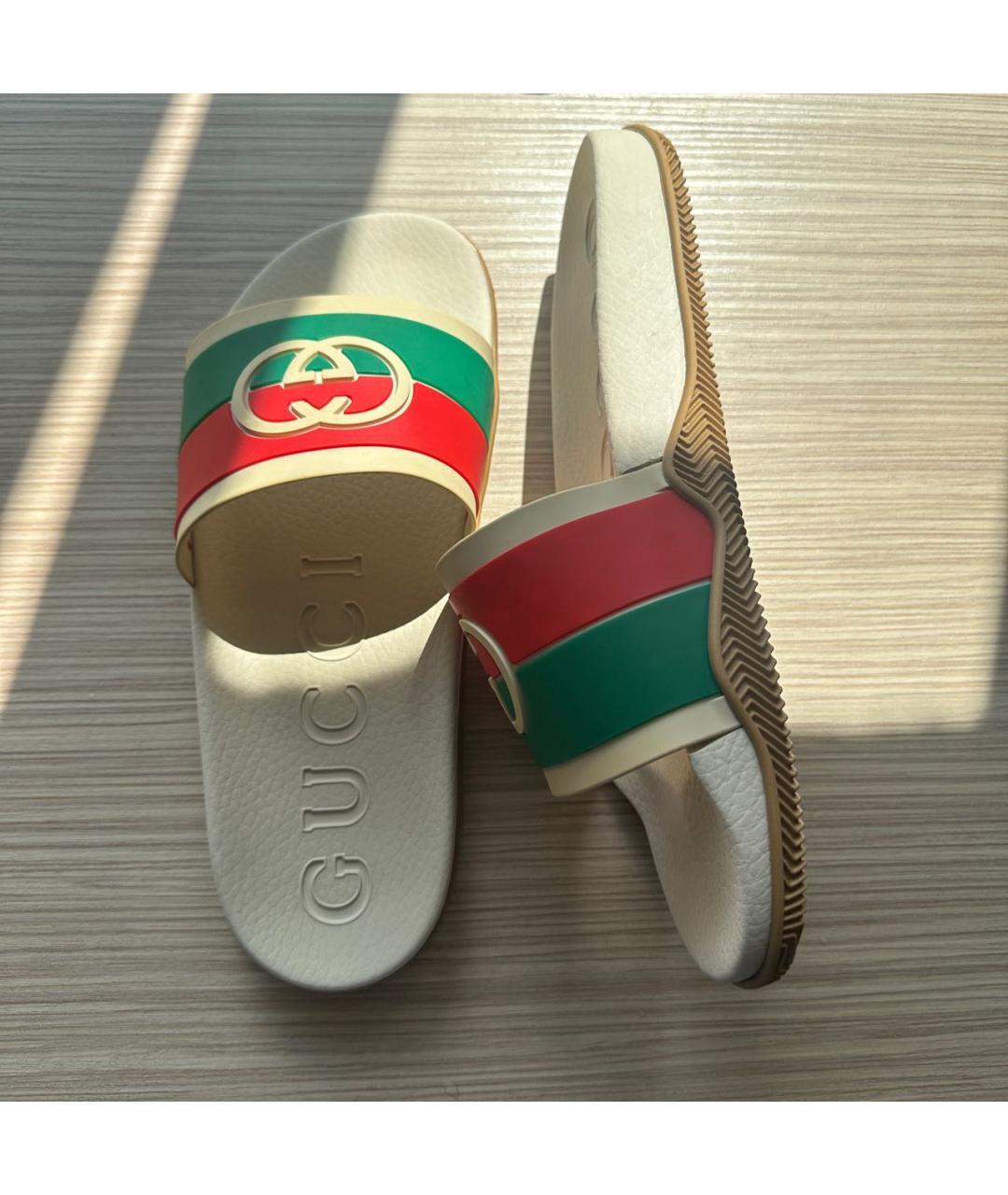 GUCCI Мульти резиновые шлепанцы, фото 5
