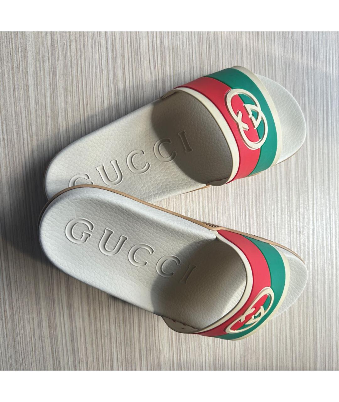 GUCCI Мульти резиновые шлепанцы, фото 3