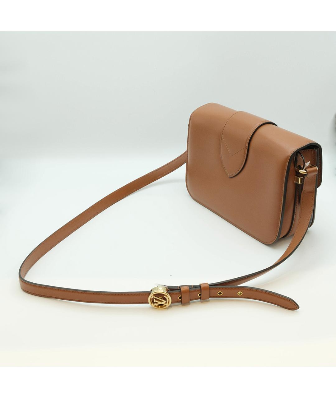 LOUIS VUITTON Коричневая кожаная сумка через плечо, фото 4