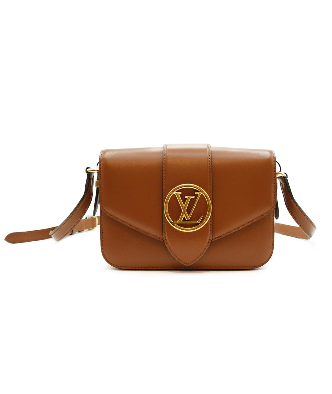 LOUIS VUITTON Коричневая кожаная сумка через плечо, фото 7