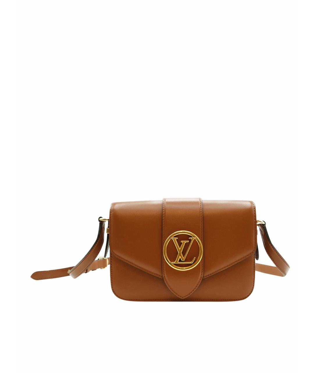 LOUIS VUITTON Коричневая кожаная сумка через плечо, фото 1