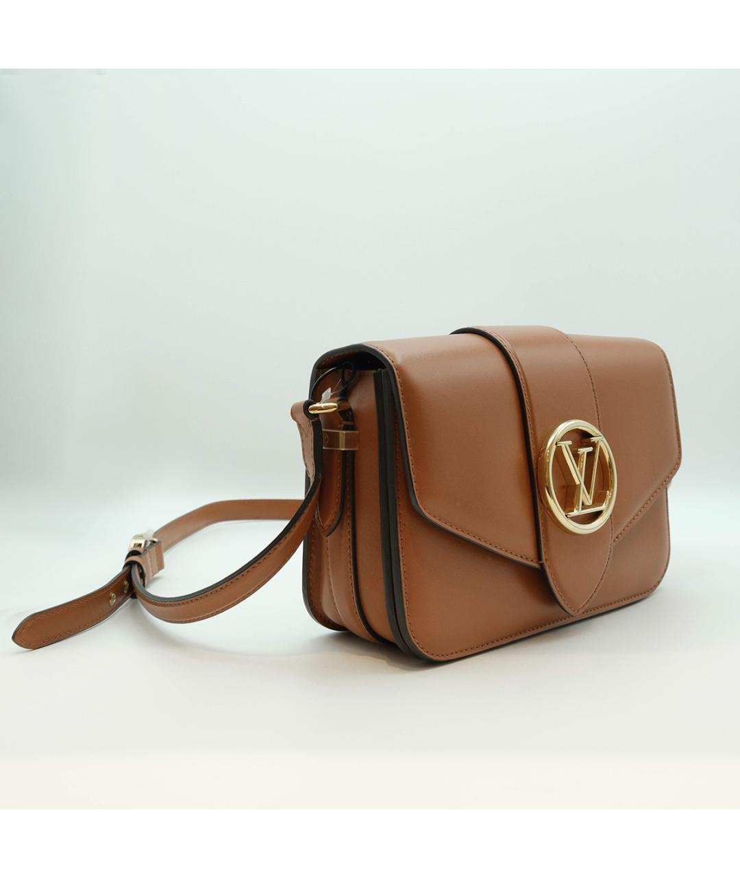 LOUIS VUITTON Коричневая кожаная сумка через плечо, фото 3