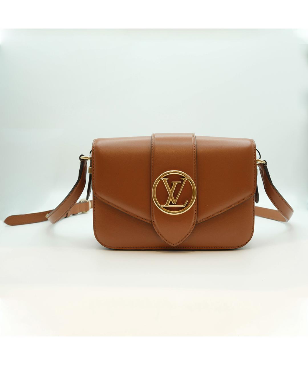 LOUIS VUITTON Коричневая кожаная сумка через плечо, фото 2