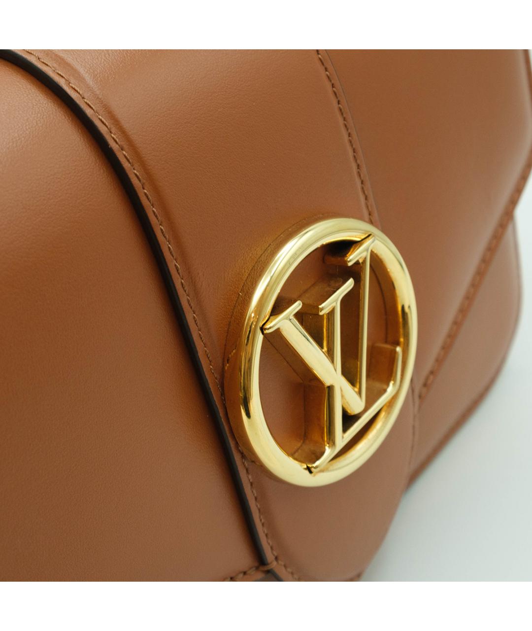 LOUIS VUITTON Коричневая кожаная сумка через плечо, фото 6