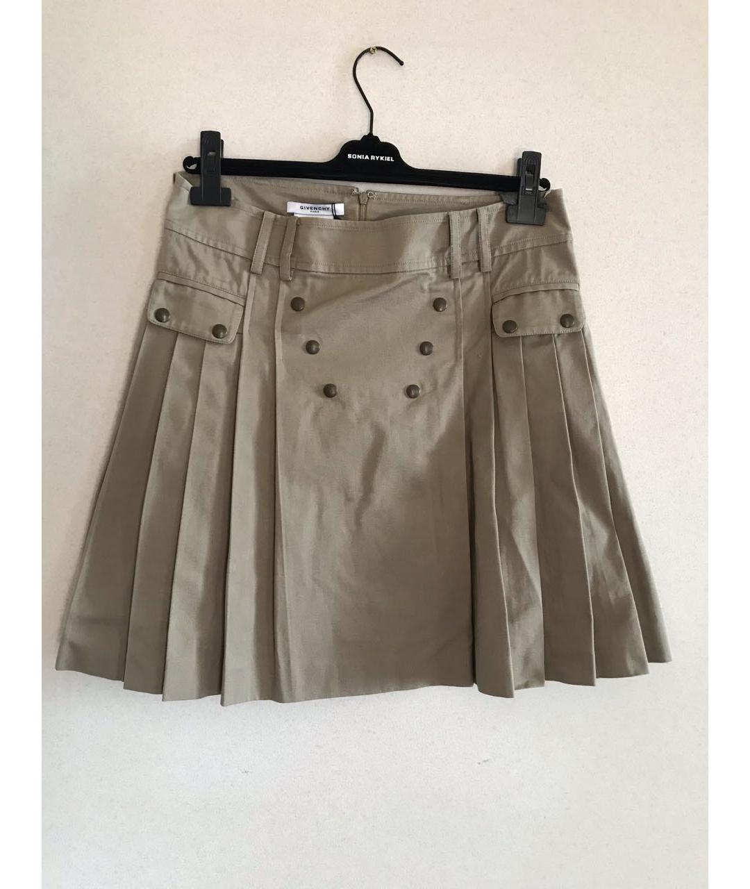 GIVENCHY Хаки хлопковая юбка миди, фото 4