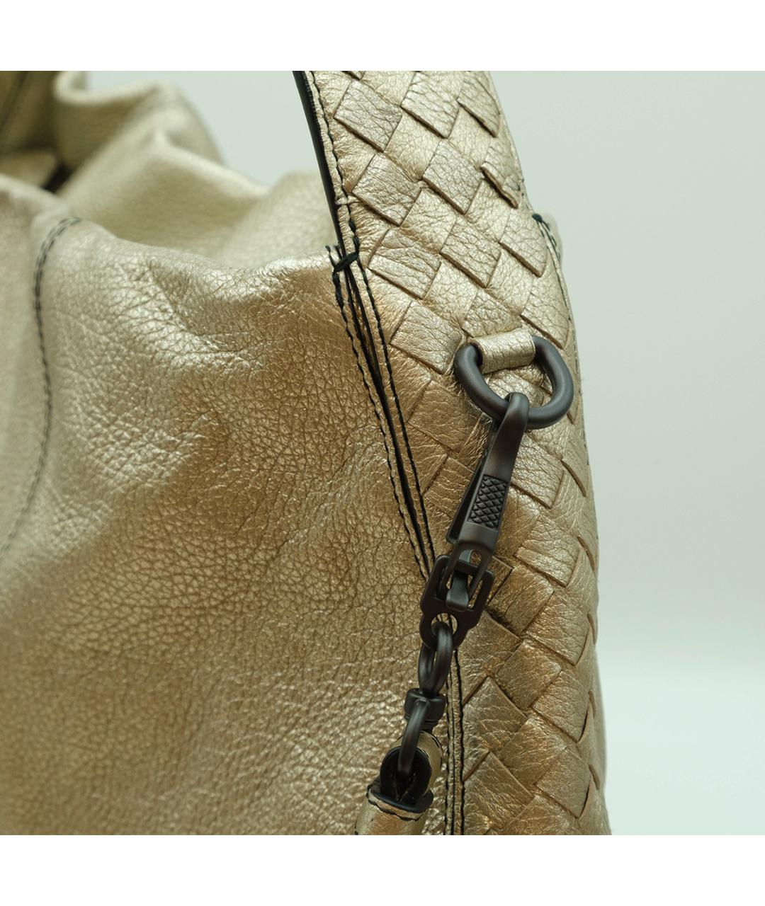 BOTTEGA VENETA Золотая кожаная сумка тоут, фото 5