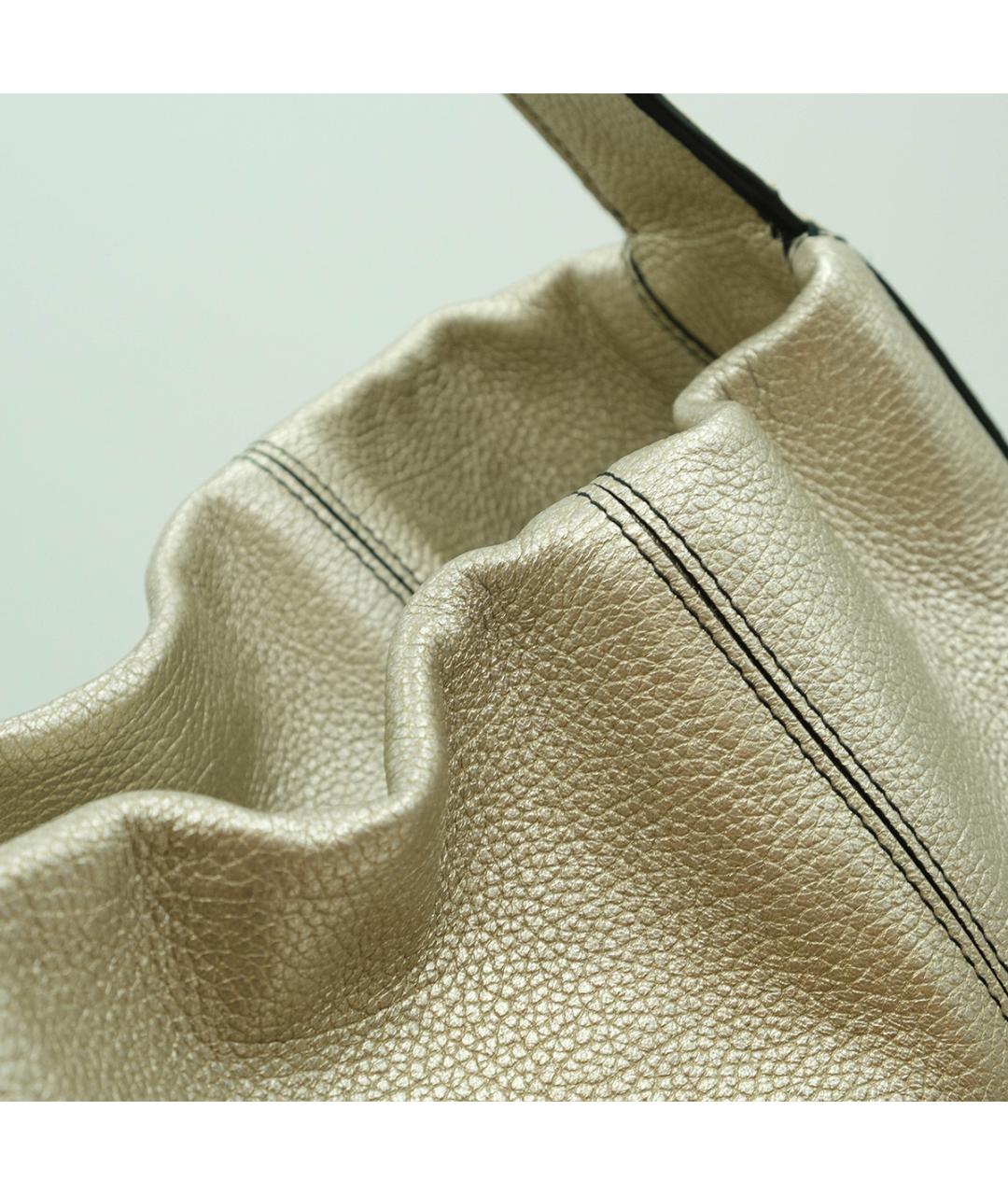 BOTTEGA VENETA Золотая кожаная сумка тоут, фото 6