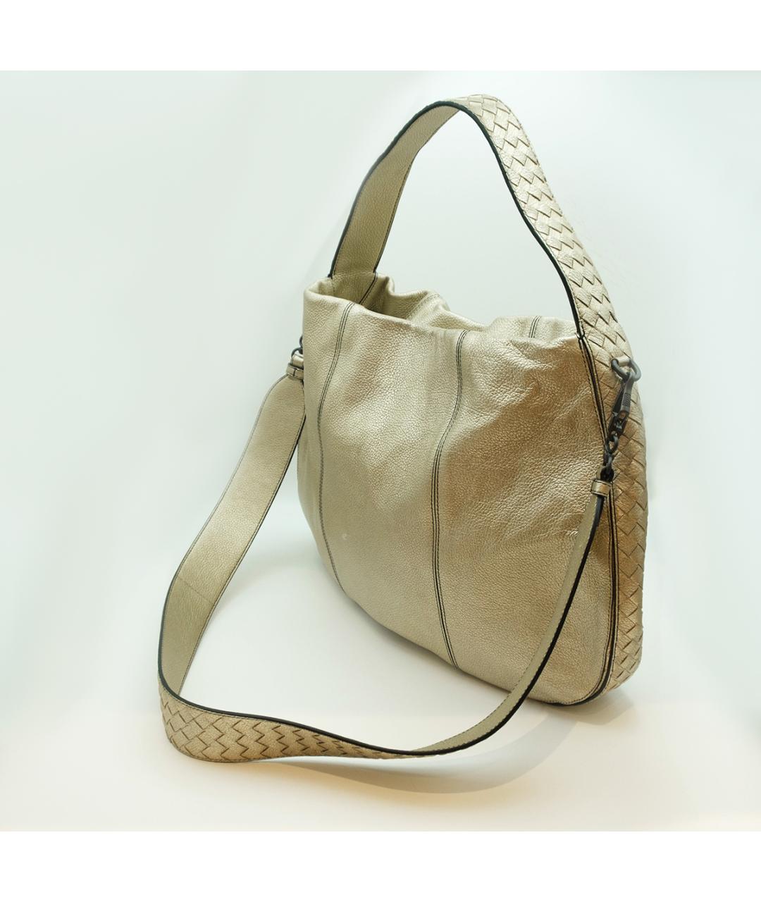 BOTTEGA VENETA Золотая кожаная сумка тоут, фото 4