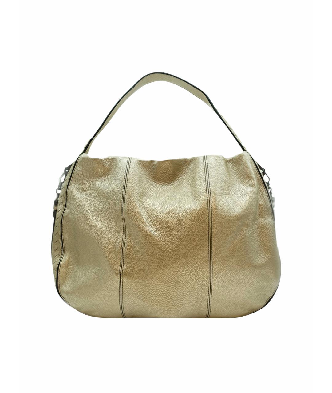 BOTTEGA VENETA Золотая кожаная сумка тоут, фото 1