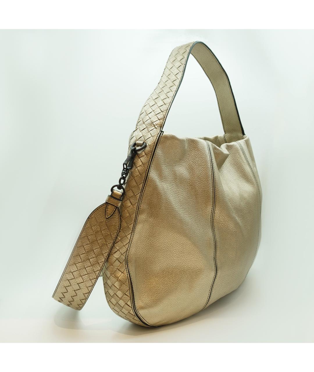 BOTTEGA VENETA Золотая кожаная сумка тоут, фото 3