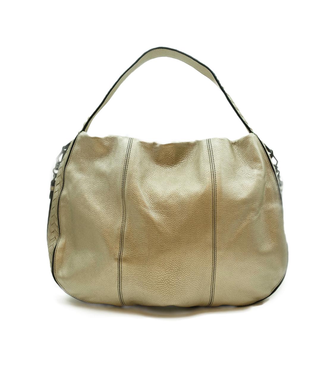 BOTTEGA VENETA Золотая кожаная сумка тоут, фото 7