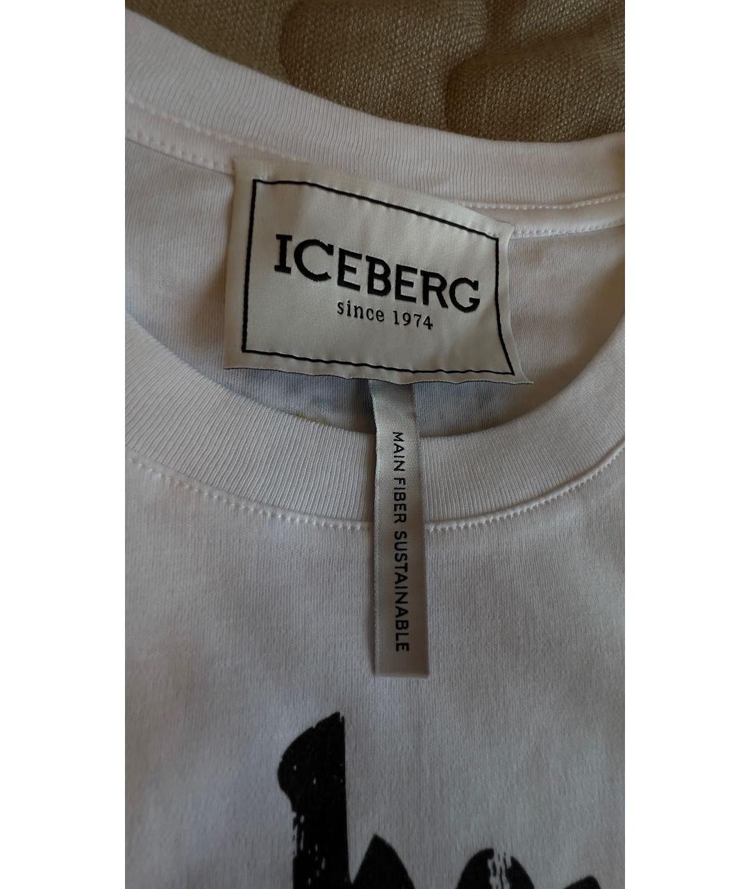 ICEBERG Белая хлопковая футболка, фото 3