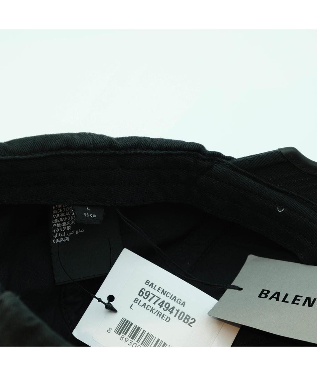 BALENCIAGA Черная хлопковая кепка, фото 5