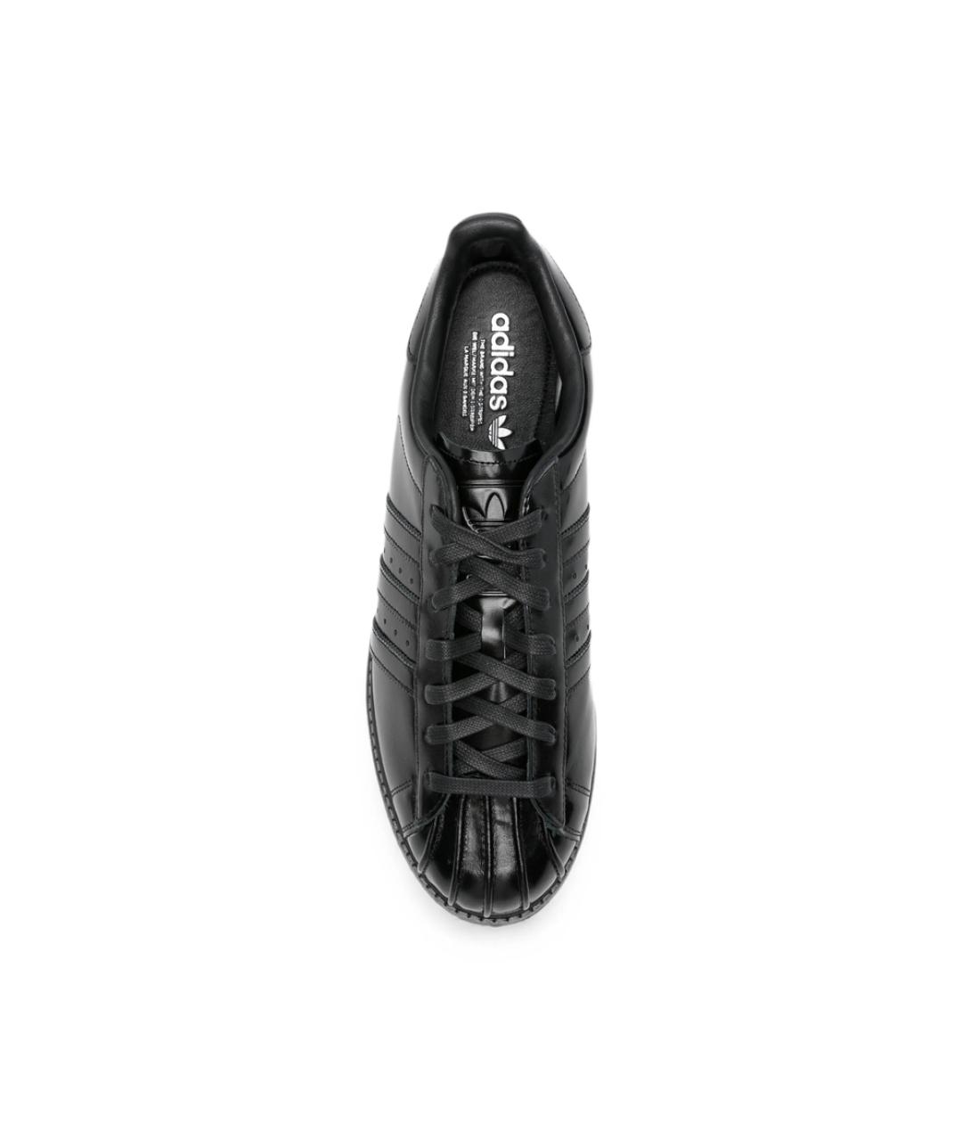 ADIDAS Черные кожаные низкие кроссовки / кеды, фото 3