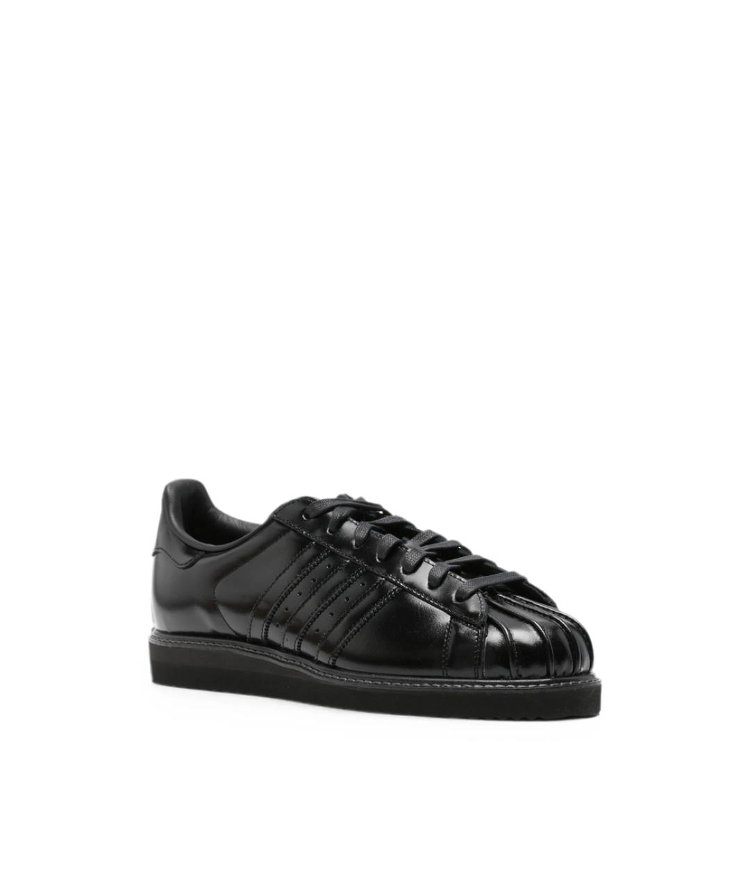 ADIDAS Черные кожаные низкие кроссовки / кеды, фото 4