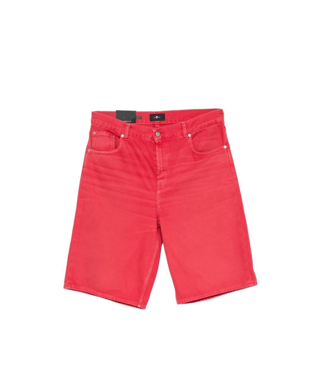 7 FOR ALL MANKIND Красные хлопковые шорты, фото 1