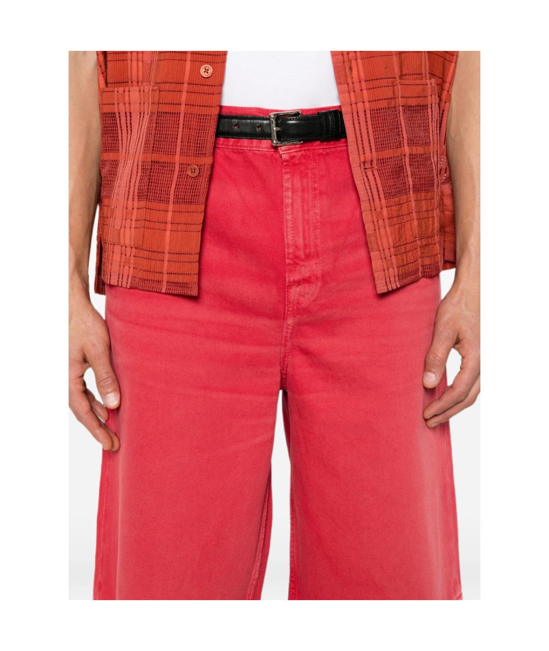7 FOR ALL MANKIND Красные хлопковые шорты, фото 4
