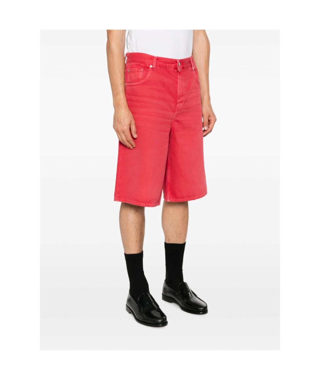 7 FOR ALL MANKIND Красные хлопковые шорты, фото 3